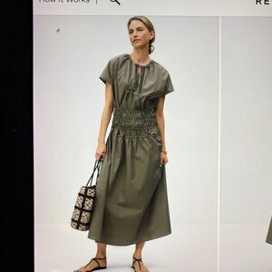 Ellen Tracy Olive Green Midi Dress